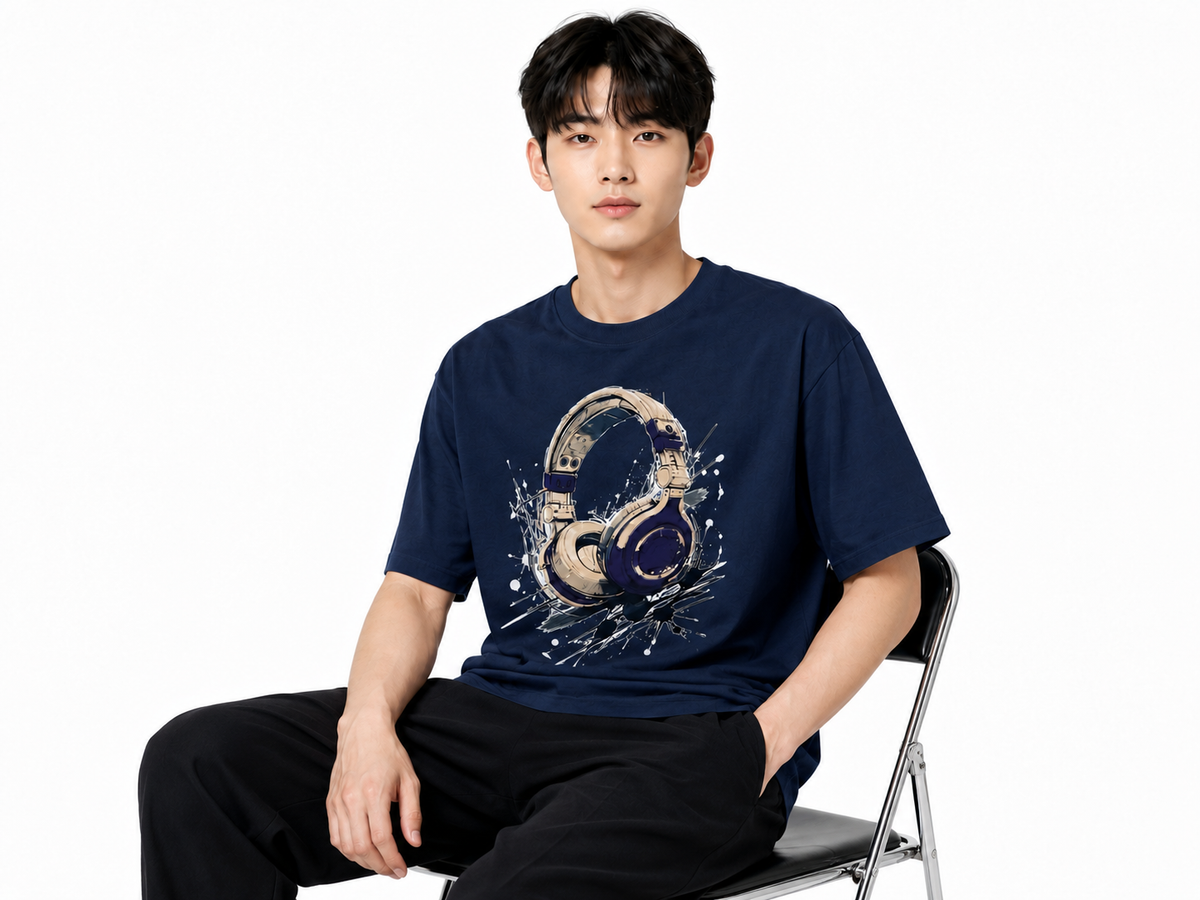 Attitude Men Typography Printed Oversized T-Shirt - Men
