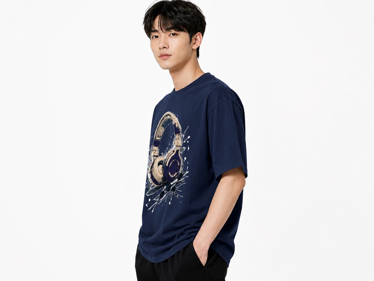 Attitude Men Typography Printed Oversized T-Shirt - Men