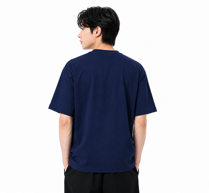 Attitude Men Bird Fly Printed Oversized Fit Cotton T- Shirt