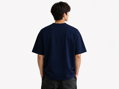 Attitude Men Sun Printed Crew Neck Oversized Fit Cotton T- Shirt