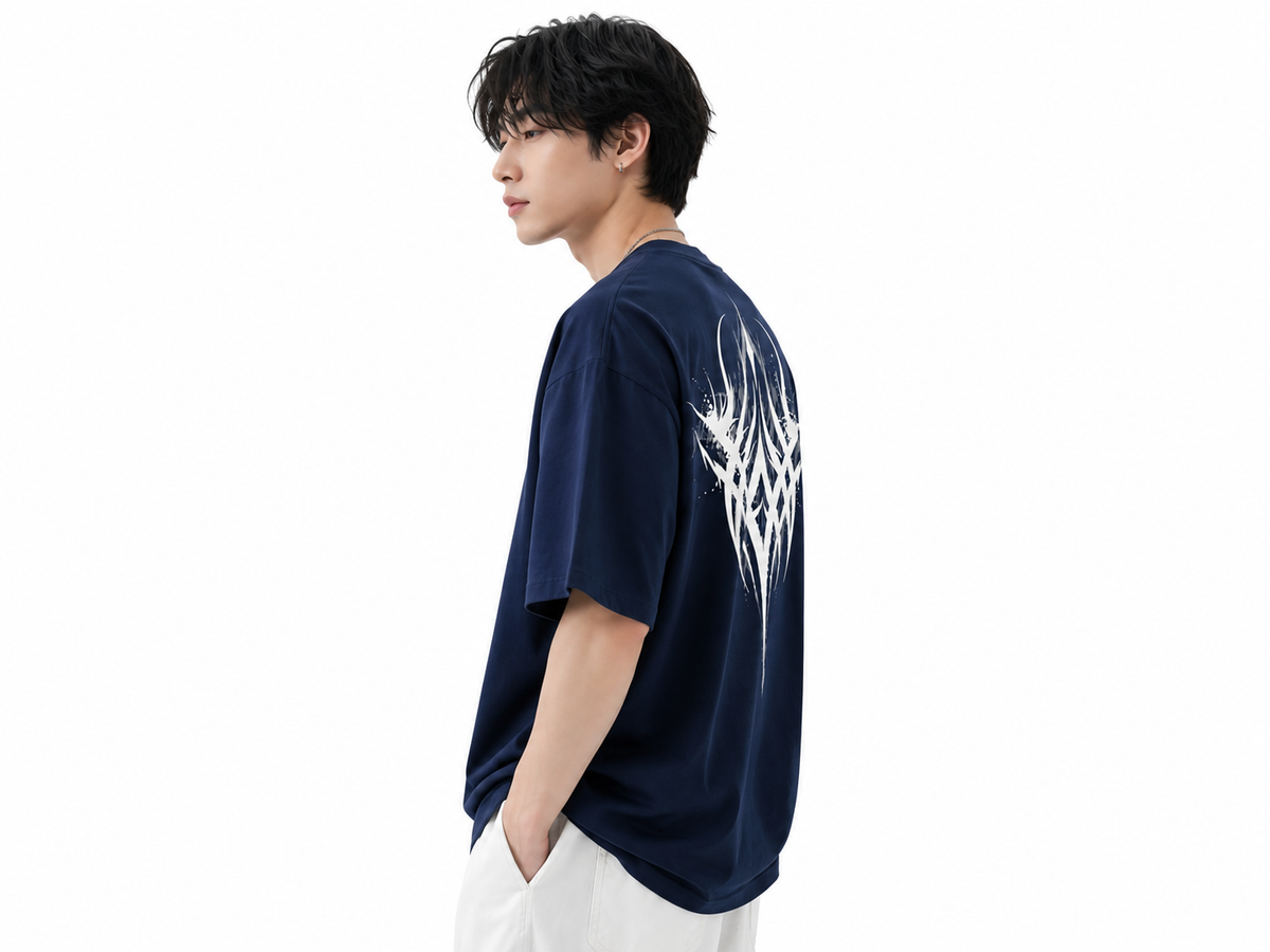 Attitude Men oversized anime gym Printed Crew Neck Oversized Fit Cotton T- Shirt