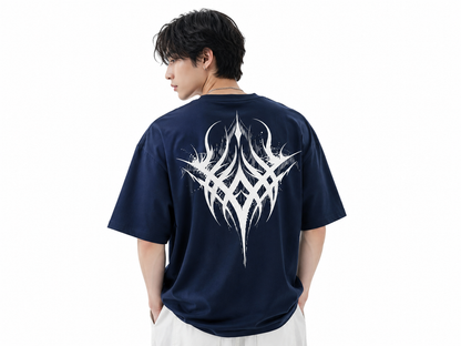 Attitude Men oversized anime gym Printed Crew Neck Oversized Fit Cotton T- Shirt