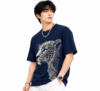 Attitude Men Tiger Warrior Oversized Black Tee | Anime T Shirt | Baggy T Shirt