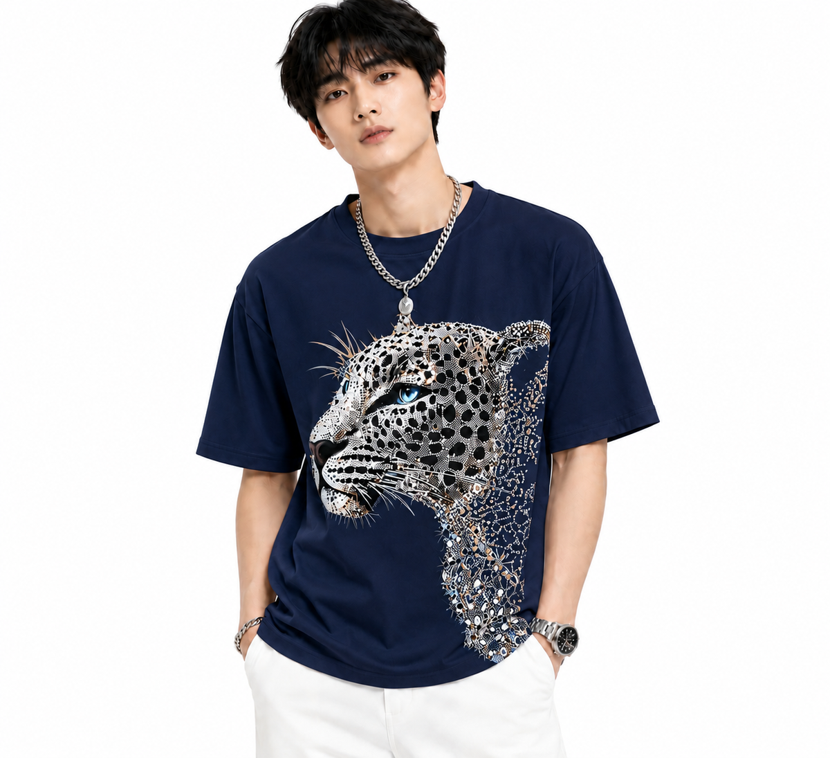 Attitude Men Tiger Warrior Oversized Black Tee | Anime T Shirt | Baggy T Shirt