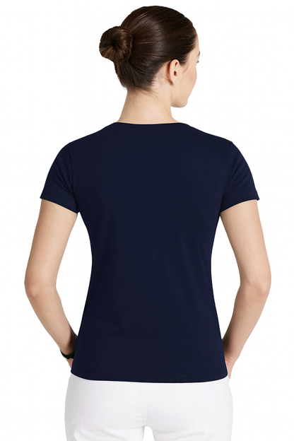 Attitude Start Of Fashion women’s navy blue Triangle graphic T-shirt