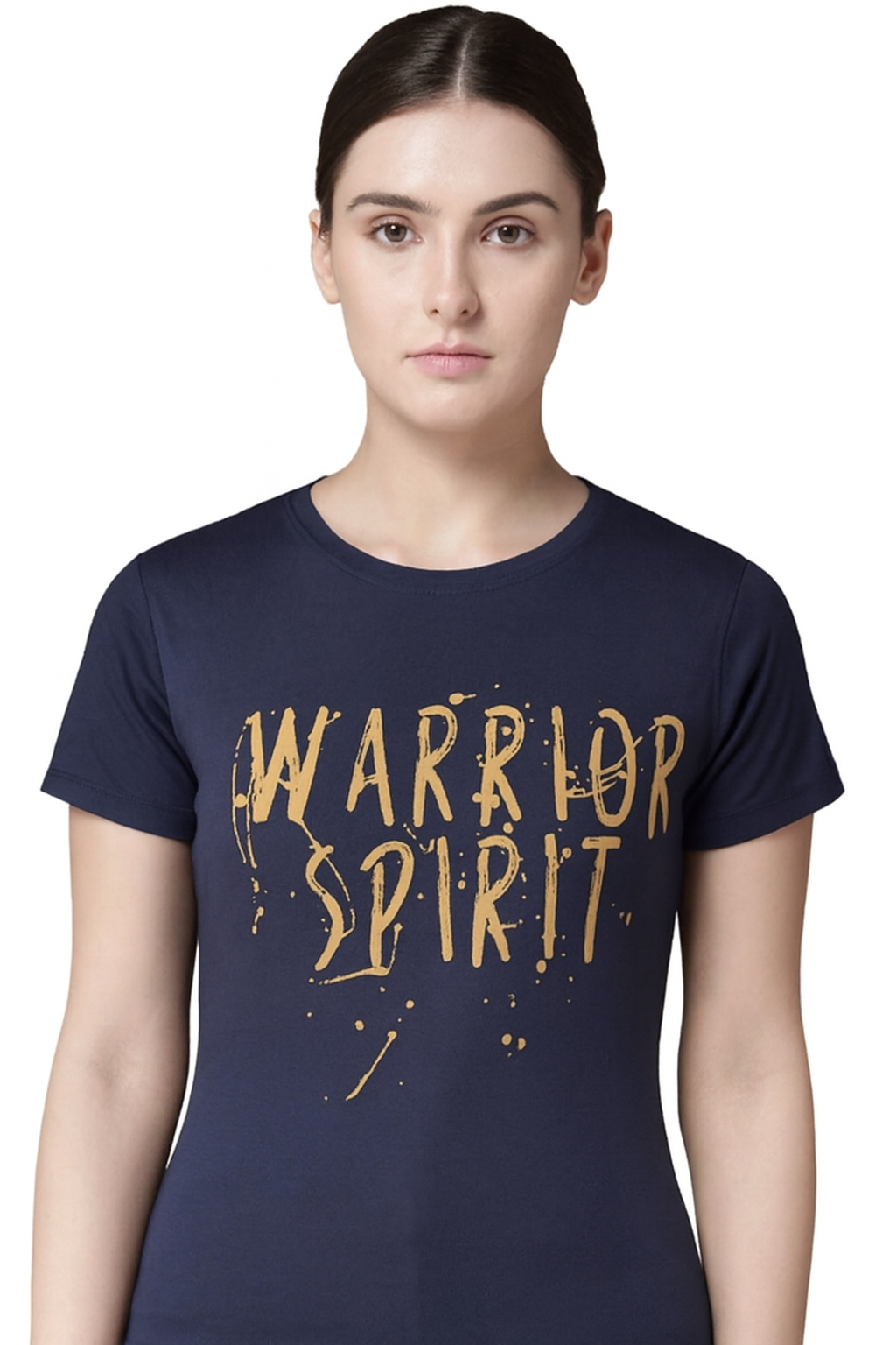 Attitude Start Of Fashion Women’s Navy Blue Graphic T-Shirt