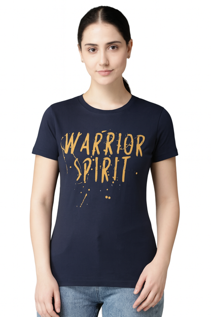 Attitude Start Of Fashion Women’s Navy Blue Graphic T-Shirt