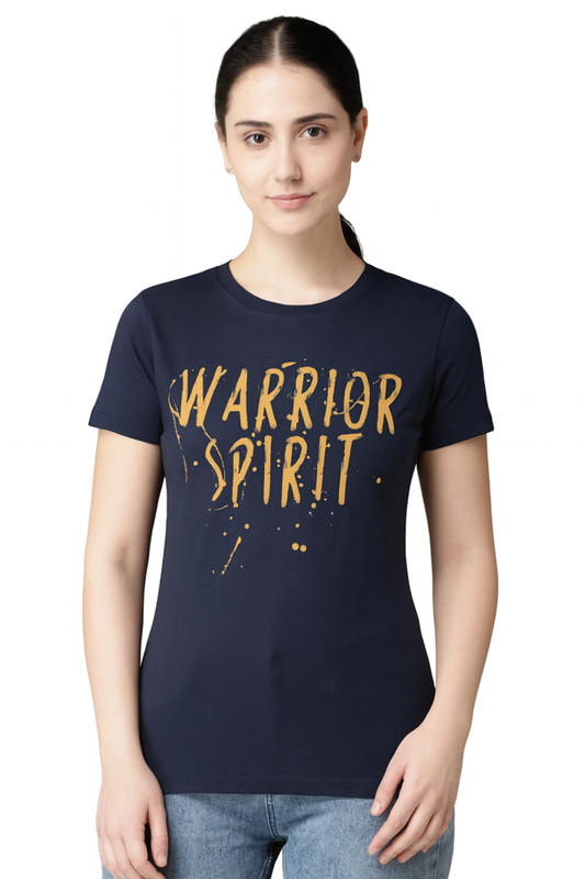 Attitude Start Of Fashion Women’s Navy Blue Graphic T-Shirt