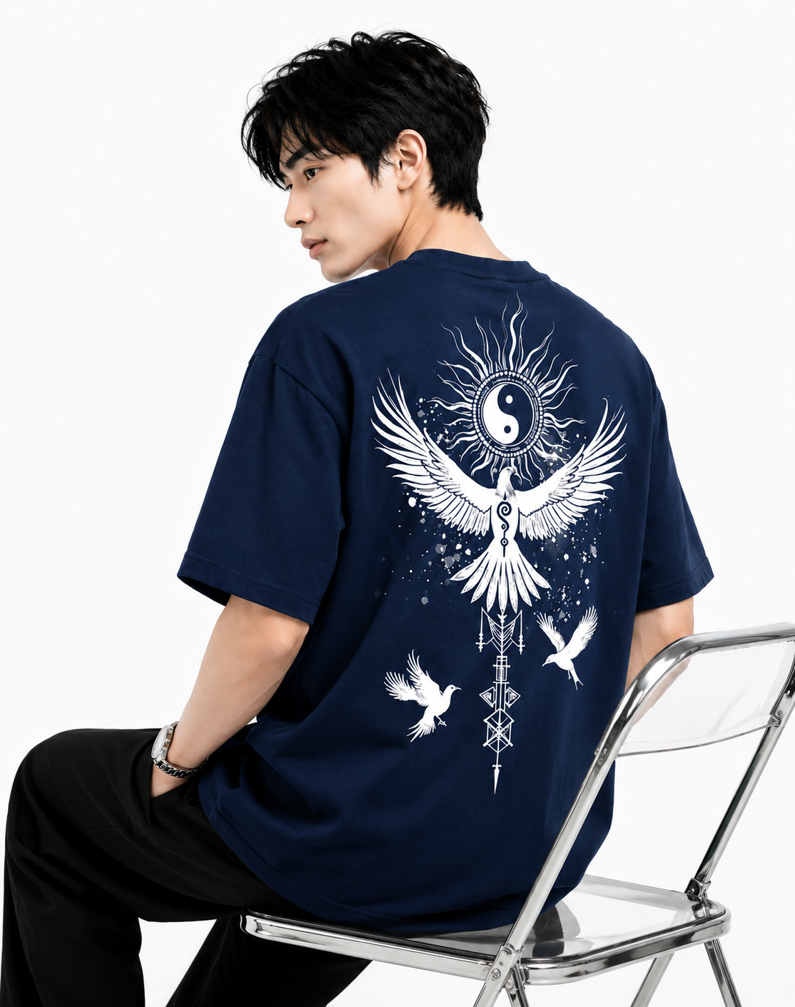 Attitude Start Of Fashion tshirt for men oversized Anime Bird Printed T shirt