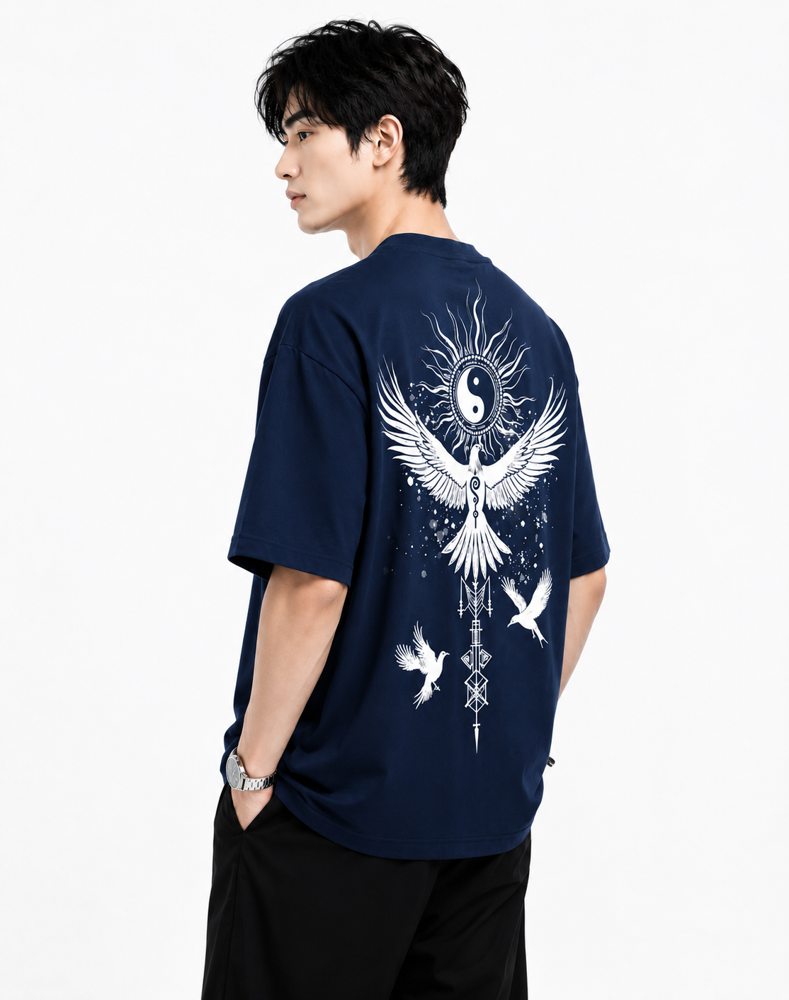 Attitude Start Of Fashion tshirt for men oversized Anime Bird Printed T shirt