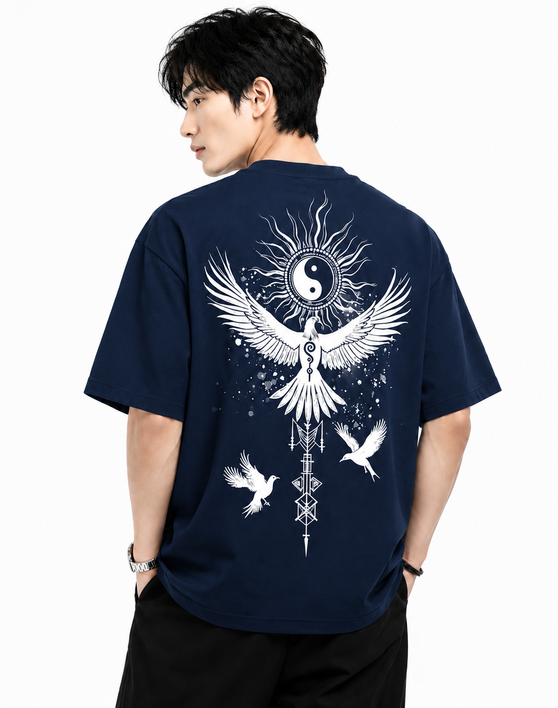 Attitude Start Of Fashion tshirt for men oversized Anime Bird Printed T shirt