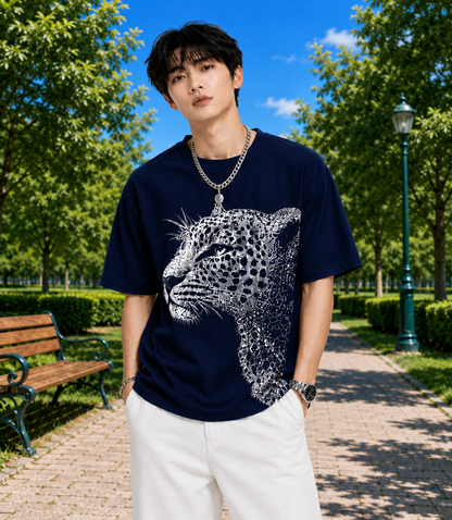 Attitude Men Tiger Warrior Oversized Black Tee | Anime T Shirt | Baggy T Shirt