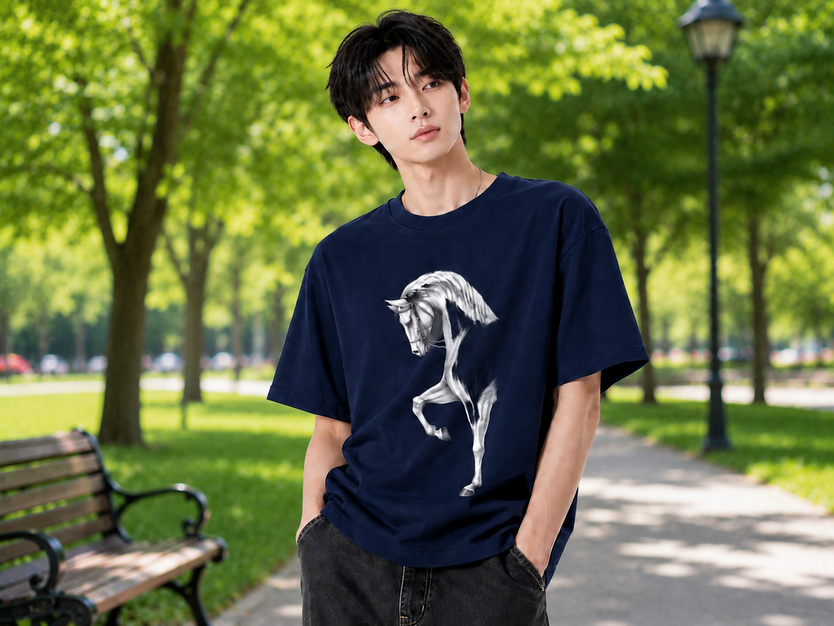 Attitude Men Typography Printed Round Neck Pure Cotton Oversized T-shirt