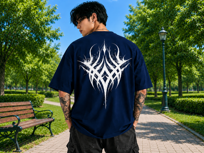 Attitude Men oversized anime gym Printed Crew Neck Oversized Fit Cotton T- Shirt