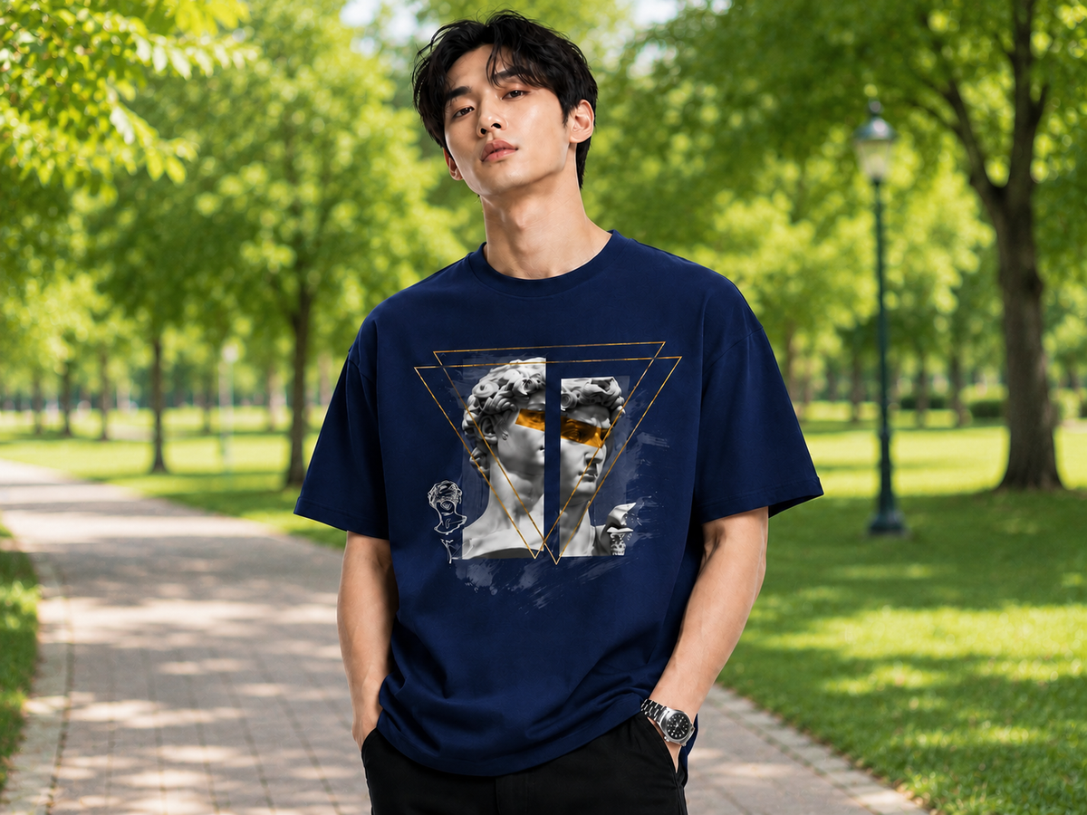 Attitude Men's Oversized Graphic T-Shirt for Men | Soft Cotton | Drop Shoulder Relaxed Fit | Printed Casual Tshirt for Men