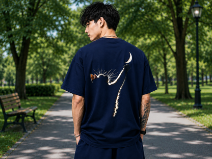 Attitude Oversized Anime Graphic T-Shirt for Men | Mens LoosE Fit Back Printed Oversized Tshirt