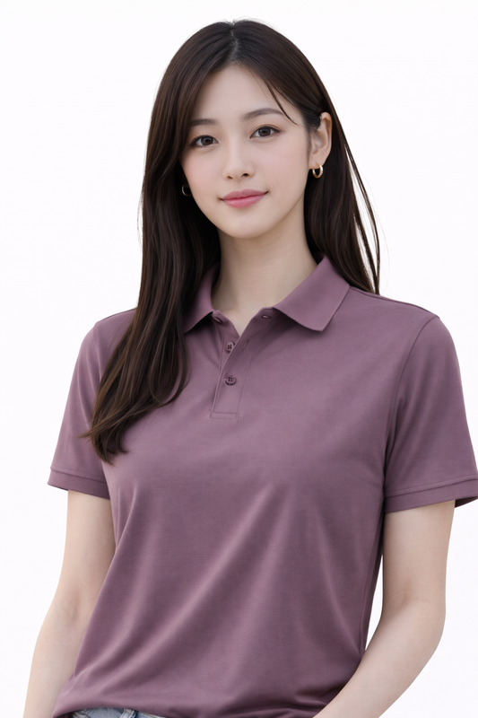 Attitude Start of Fashion Classic Dusty Purple Polo T-Shirt for Women