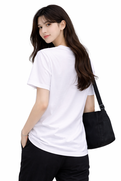 Attitude Start of Fashion Women’s White Paris Graphic Round Neck T-Shirt
