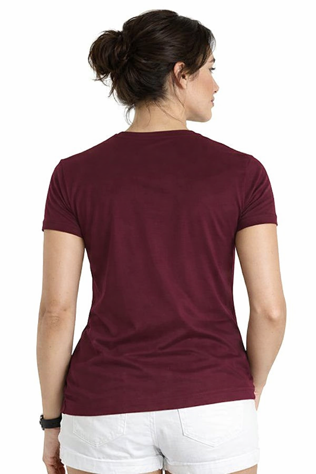 Attitude Start Of Fashion Women’s Casual Color-Block T-Shirt – Maroon & Grey Short Sleeve Tee