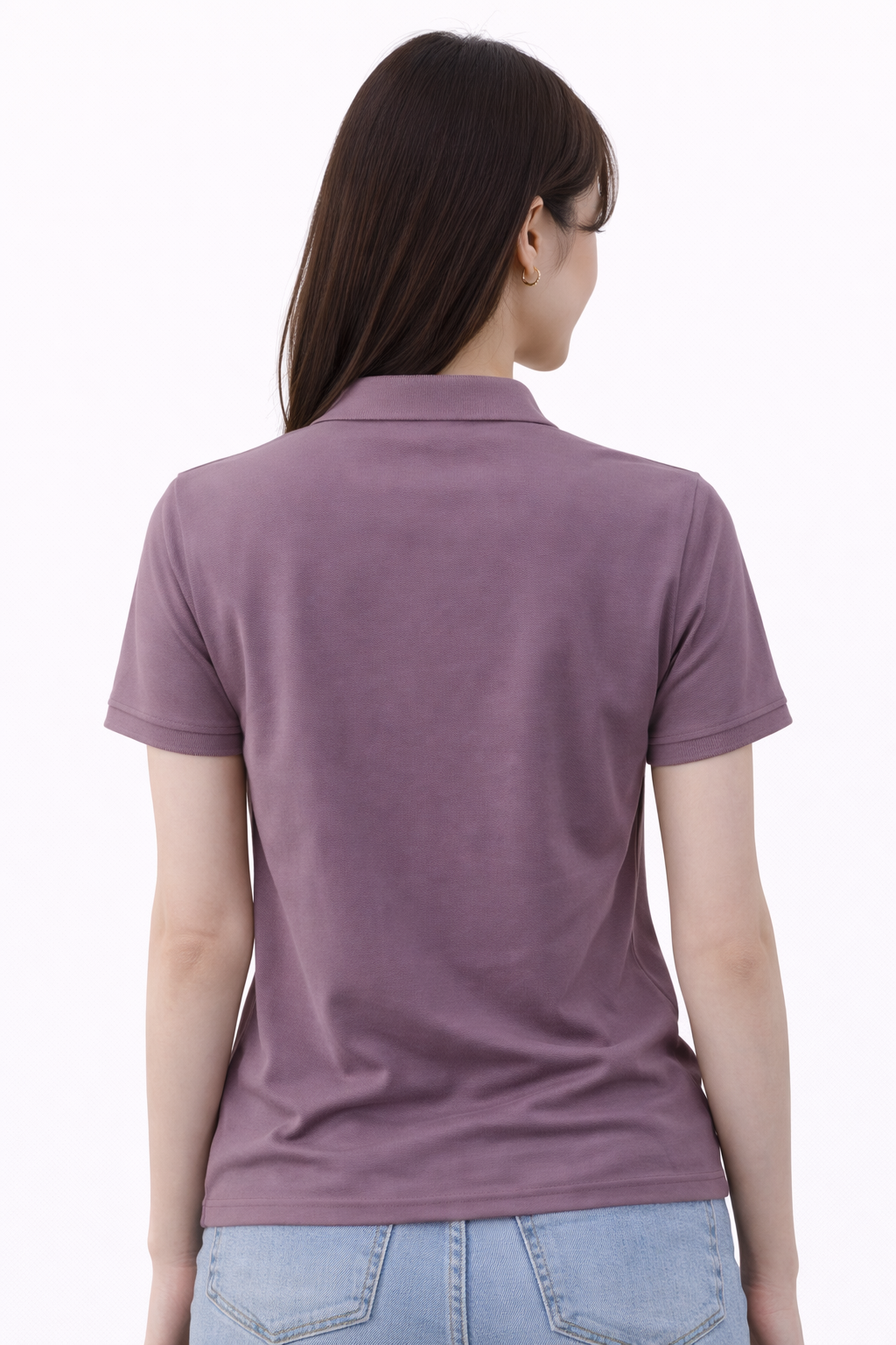 Attitude Start of Fashion Classic Dusty Purple Polo T-Shirt for Women