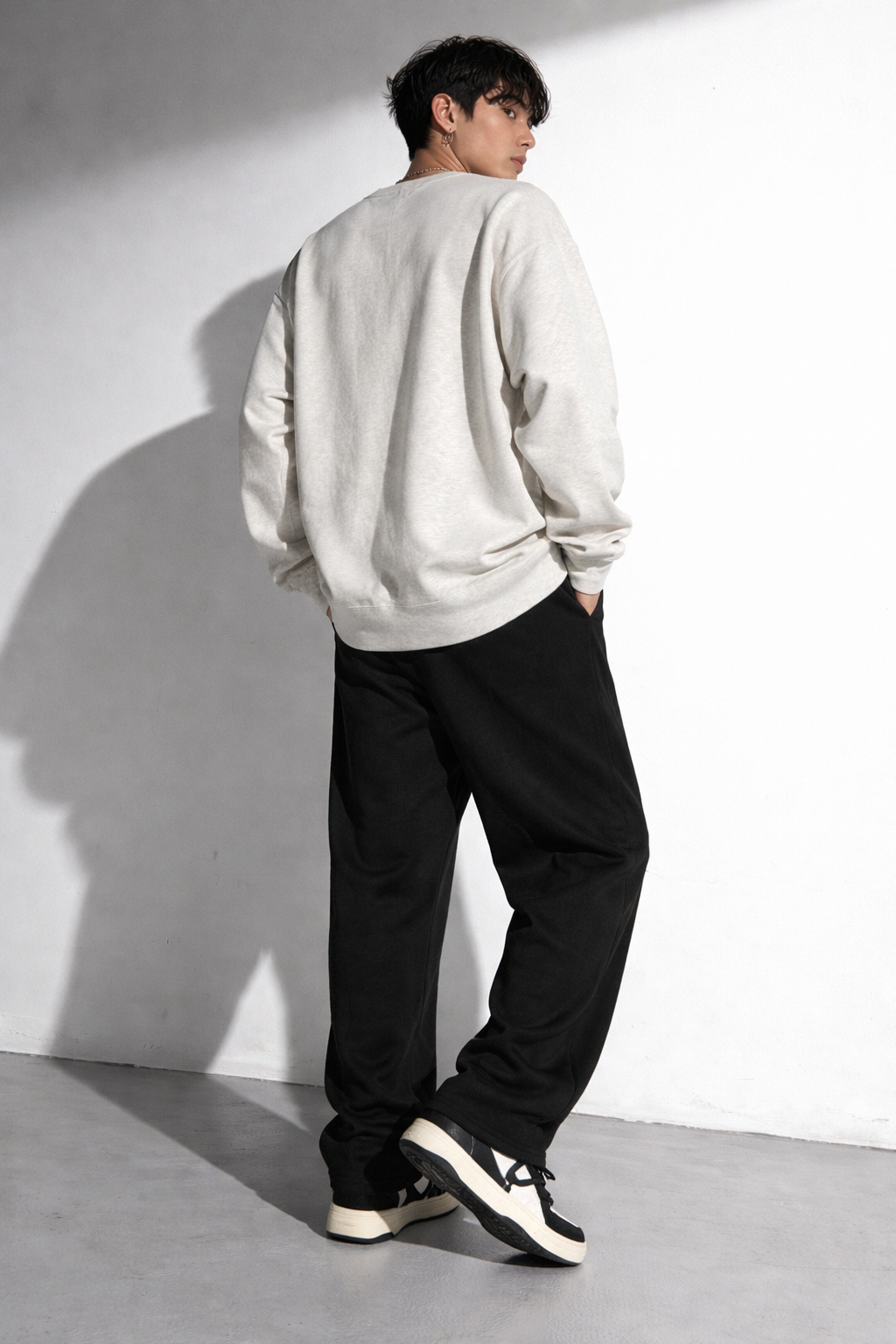 ATTITUDE START OF FASHION Men’s Black Tribal Flame Print Loose Fit Baggy Pants