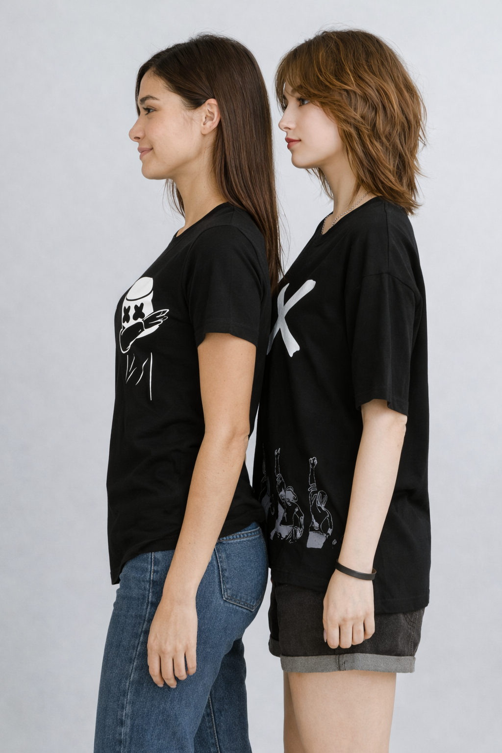 ATTITUDE START OF FASHION Women’s Black Graphic Printed T-Shirt – Trendy Streetwear Style