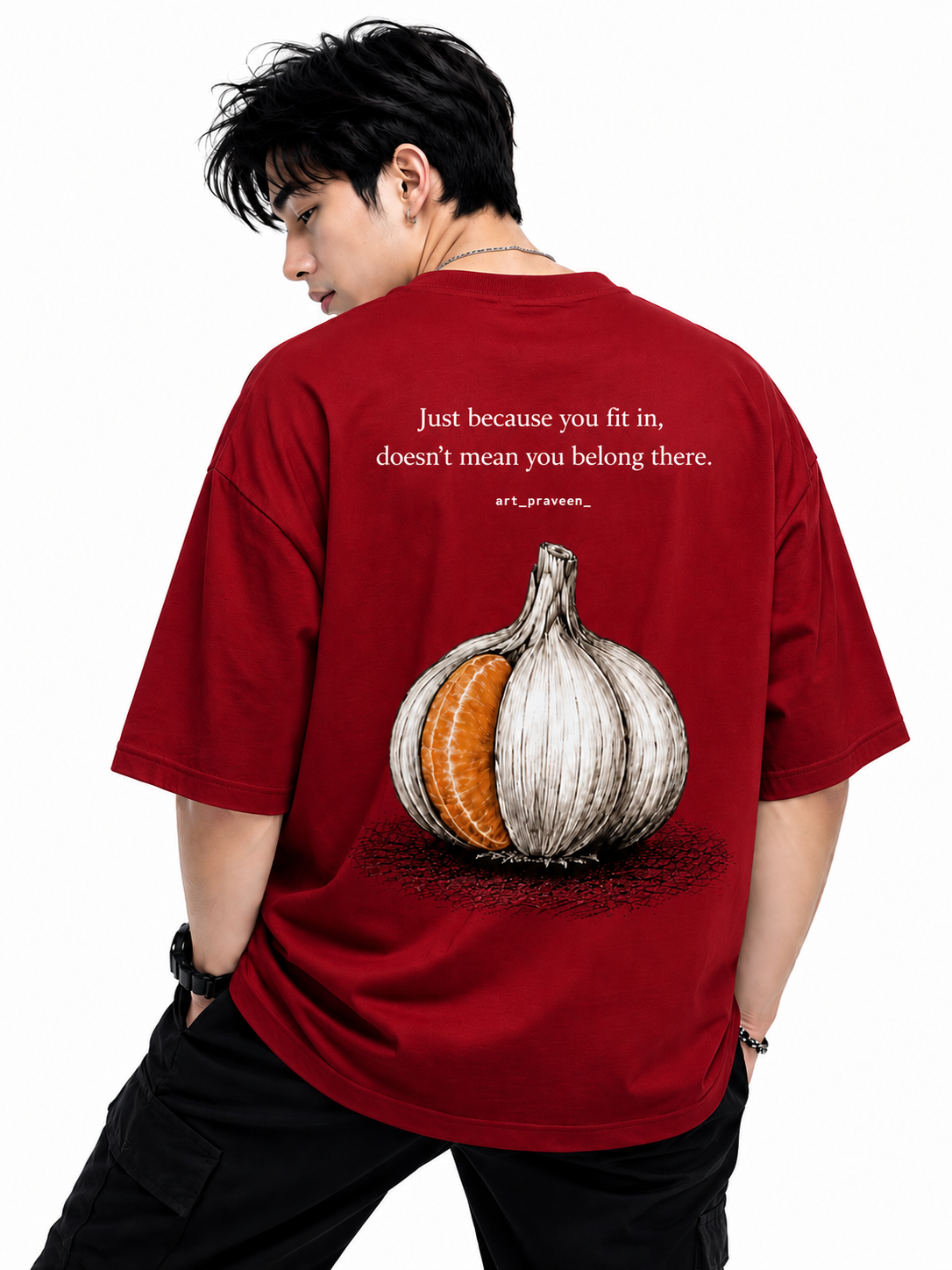Attitude T-Shirts for Men | Oversized Slogan Printed T-Shirt for Men | 100% Pure Cotton T Shirt
