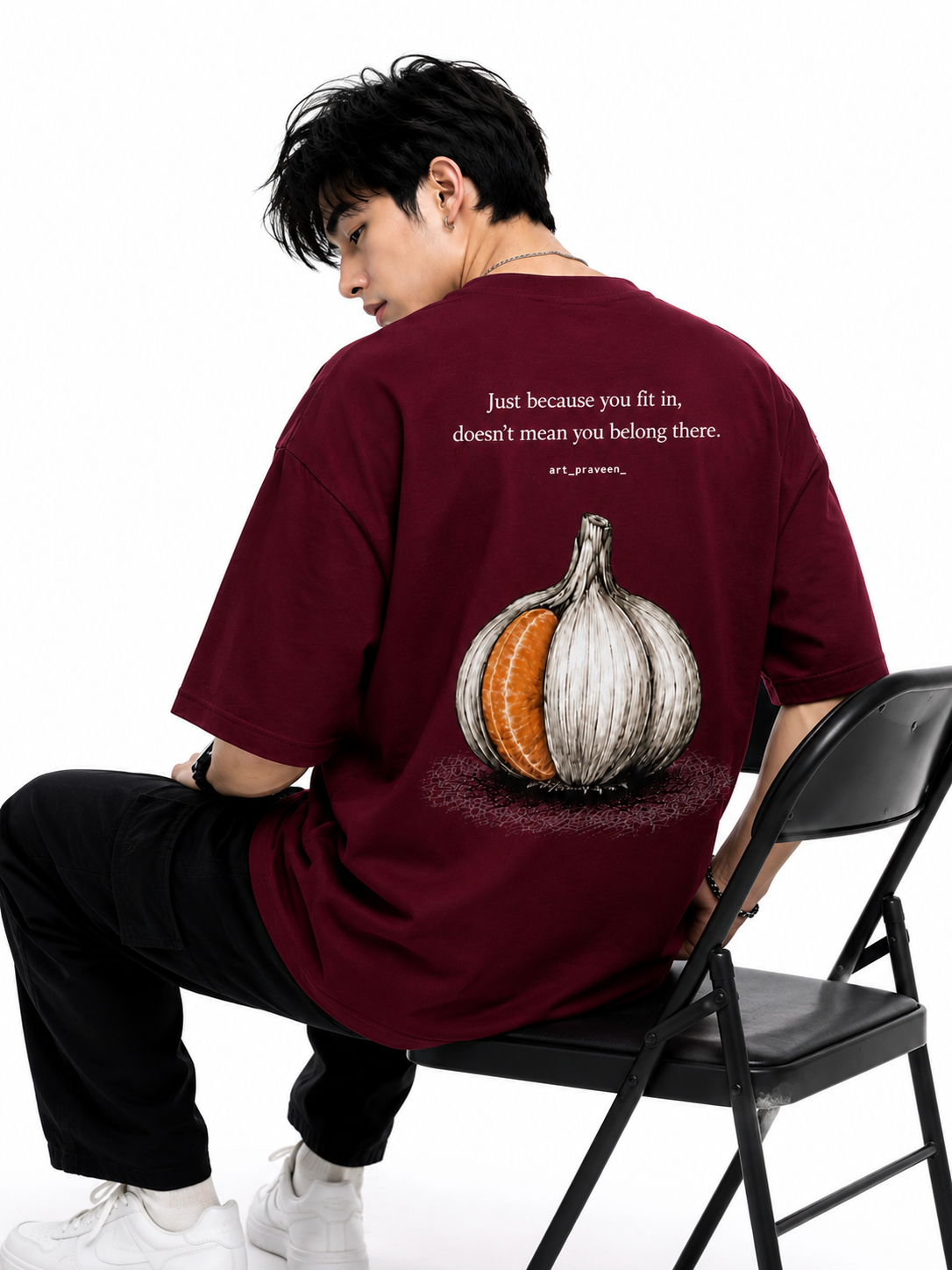 Attitude T-Shirts for Men | Oversized Slogan Printed T-Shirt for Men | 100% Pure Cotton T Shirt