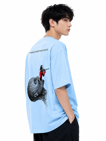Attitude Men's Slogan Graphic Printed  T-Shirt | Premium Cotton  Casual Round Neck Tee for Men