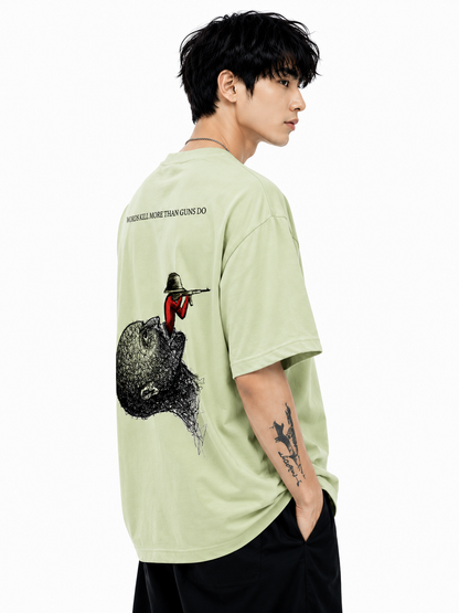 Attitude Men's Slogan Graphic Printed  T-Shirt | Premium Cotton  Casual Round Neck Tee for Men