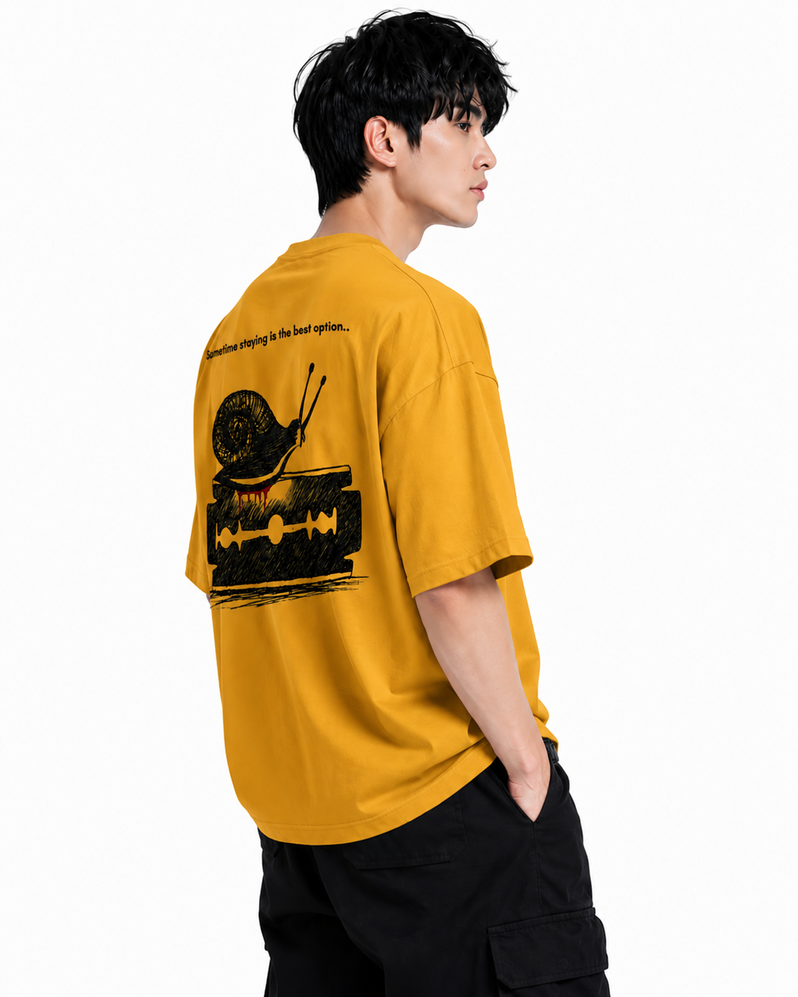 Attitude men slogan Printed Oversized tshirt | Baggy T Shirt