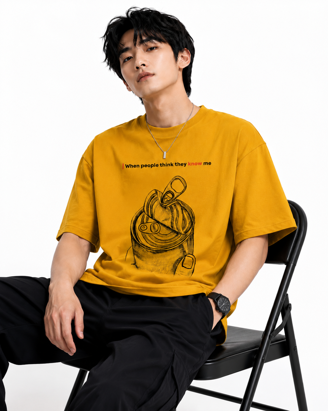 Attitude T-Shirts for Men | Oversized Slogan Printed T-Shirt for Men | Cotton T Shirt For Men