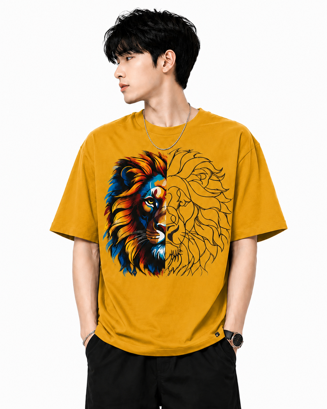 Attitude T-Shirts for Men, | Premium Cotton Casual Round Neck Tee for Men | Oversized Printed T-Shirt for Men