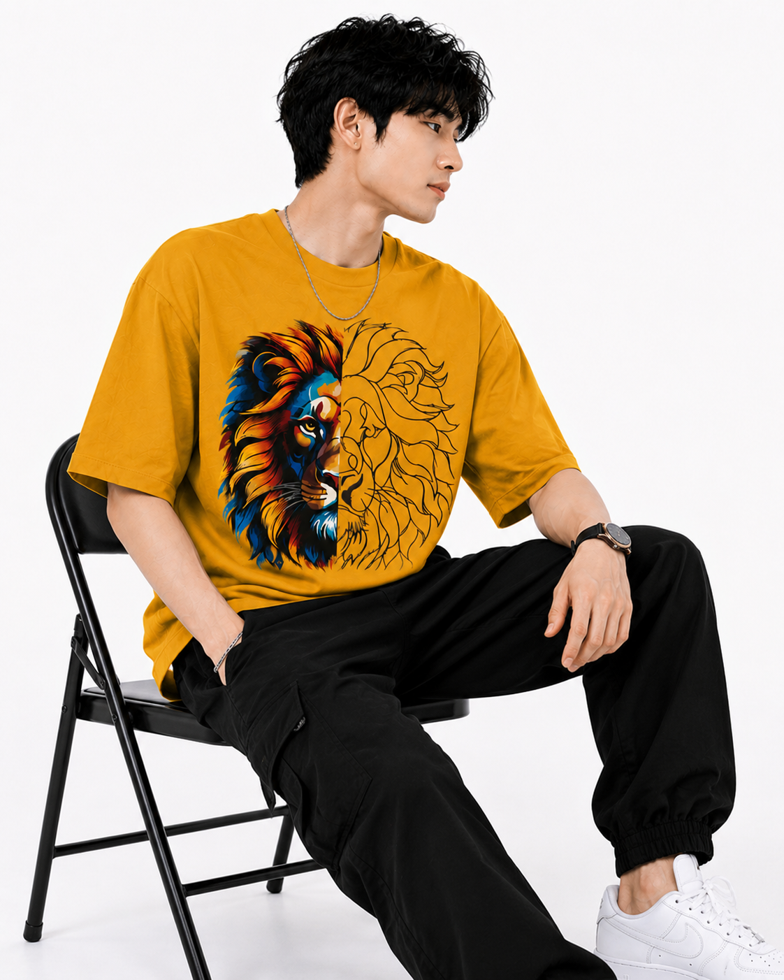 Attitude T-Shirts for Men, | Premium Cotton Casual Round Neck Tee for Men | Oversized Printed T-Shirt for Men