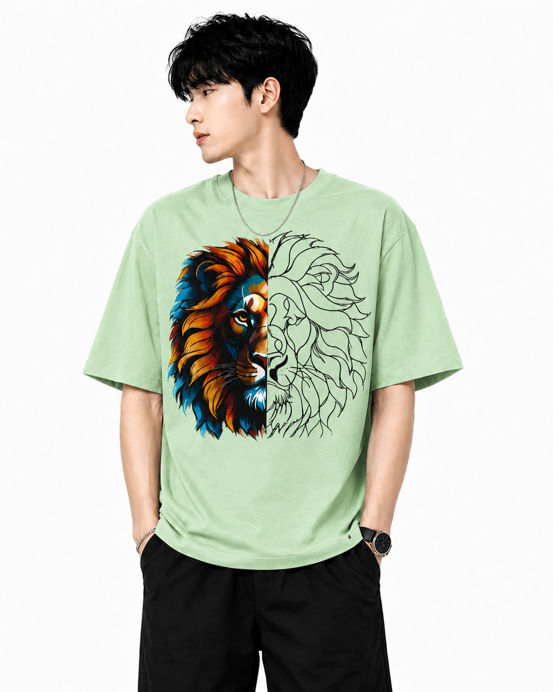 Attitude T-Shirts for Men, | Premium Cotton Casual Round Neck Tee for Men | Oversized Printed T-Shirt for Men