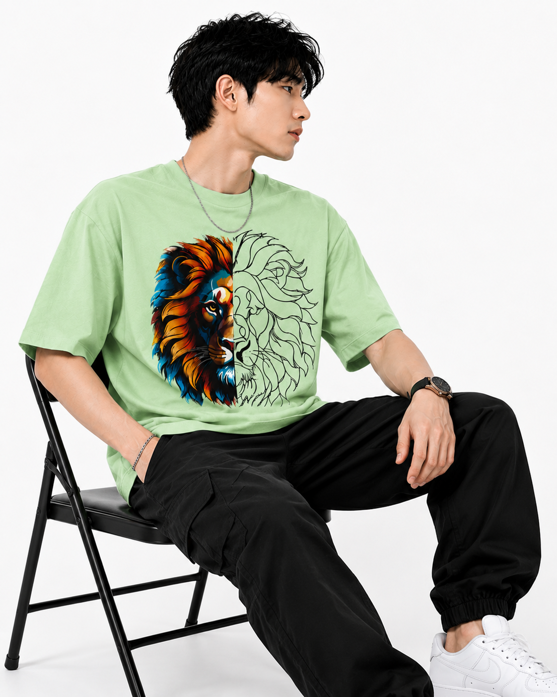 Attitude T-Shirts for Men, | Premium Cotton Casual Round Neck Tee for Men | Oversized Printed T-Shirt for Men