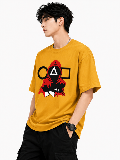 Attitude T-Shirts for Men | Oversized Squid Game Printed T-Shirt for Men | 100% Pure Cotton T Shirt