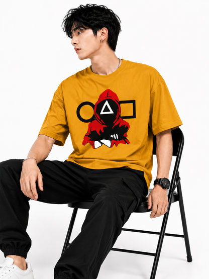 Attitude T-Shirts for Men | Oversized Squid Game Printed T-Shirt for Men | 100% Pure Cotton T Shirt