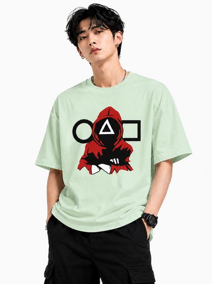 Attitude T-Shirts for Men | Oversized Squid Game Printed T-Shirt for Men | 100% Pure Cotton T Shirt