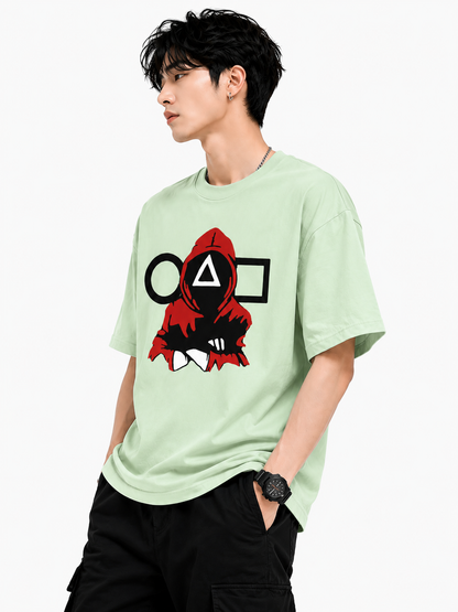 Attitude T-Shirts for Men | Oversized Squid Game Printed T-Shirt for Men | 100% Pure Cotton T Shirt