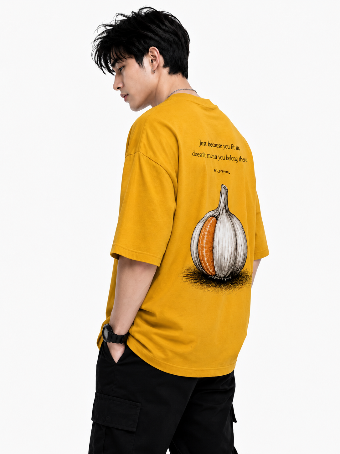 Attitude T-Shirts for Men | Oversized Slogan Printed T-Shirt for Men | 100% Pure Cotton T Shirt