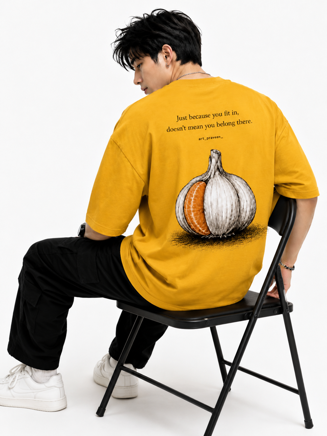 Attitude T-Shirts for Men | Oversized Slogan Printed T-Shirt for Men | 100% Pure Cotton T Shirt