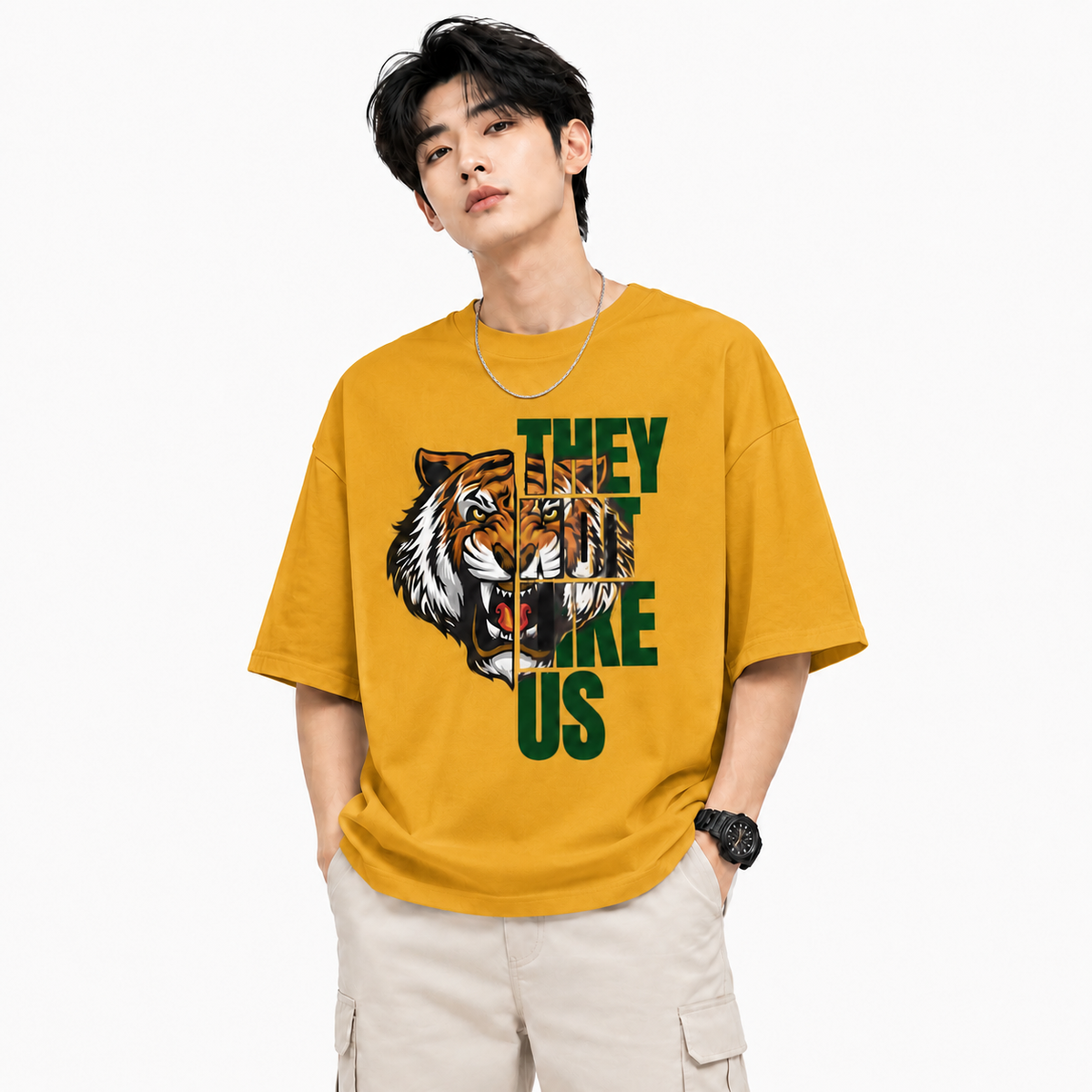Attitude T-Shirts for Men | Oversized Printed T-Shirt | Wild Life | 100% Cotton T Shirt