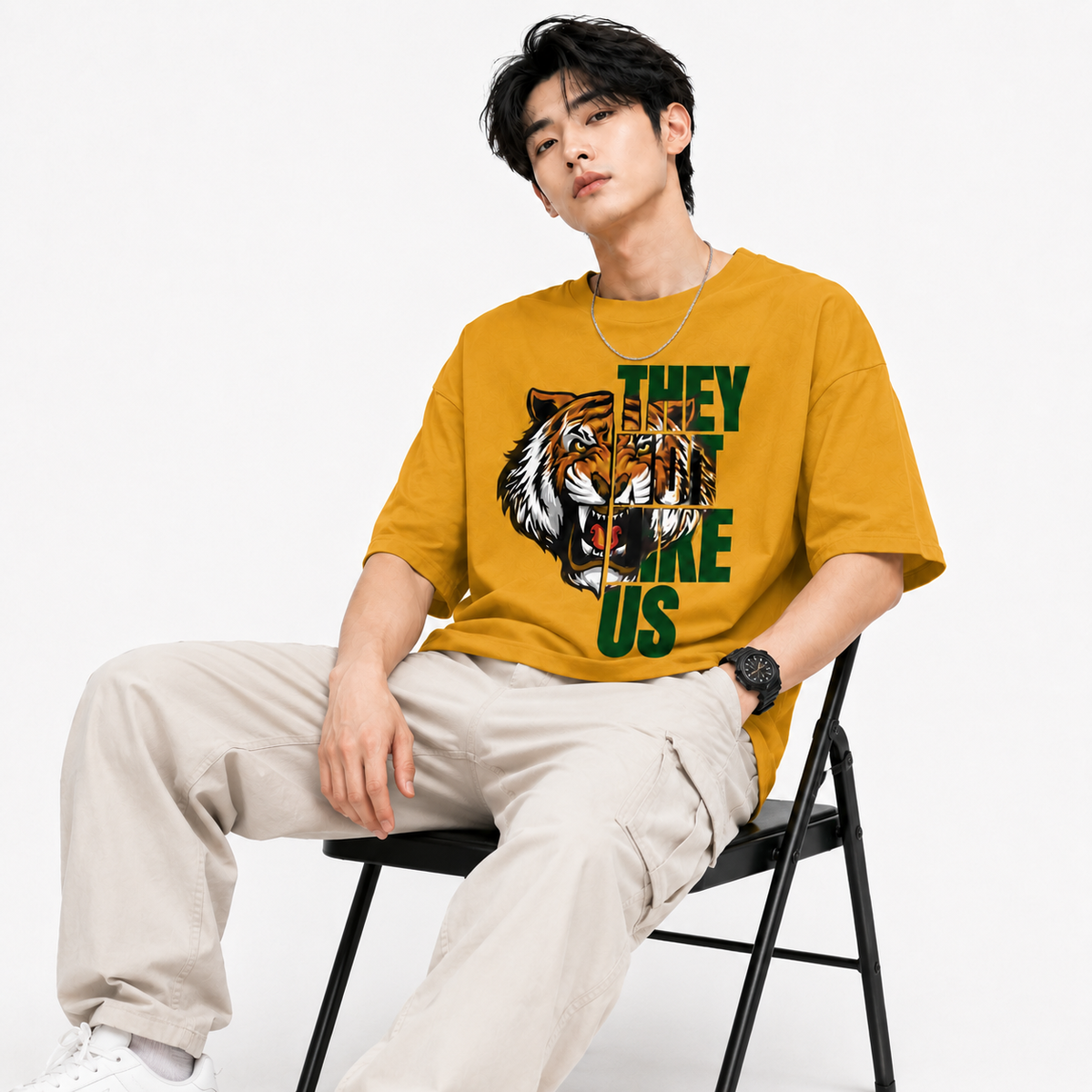 Attitude T-Shirts for Men | Oversized Printed T-Shirt | Wild Life | 100% Cotton T Shirt