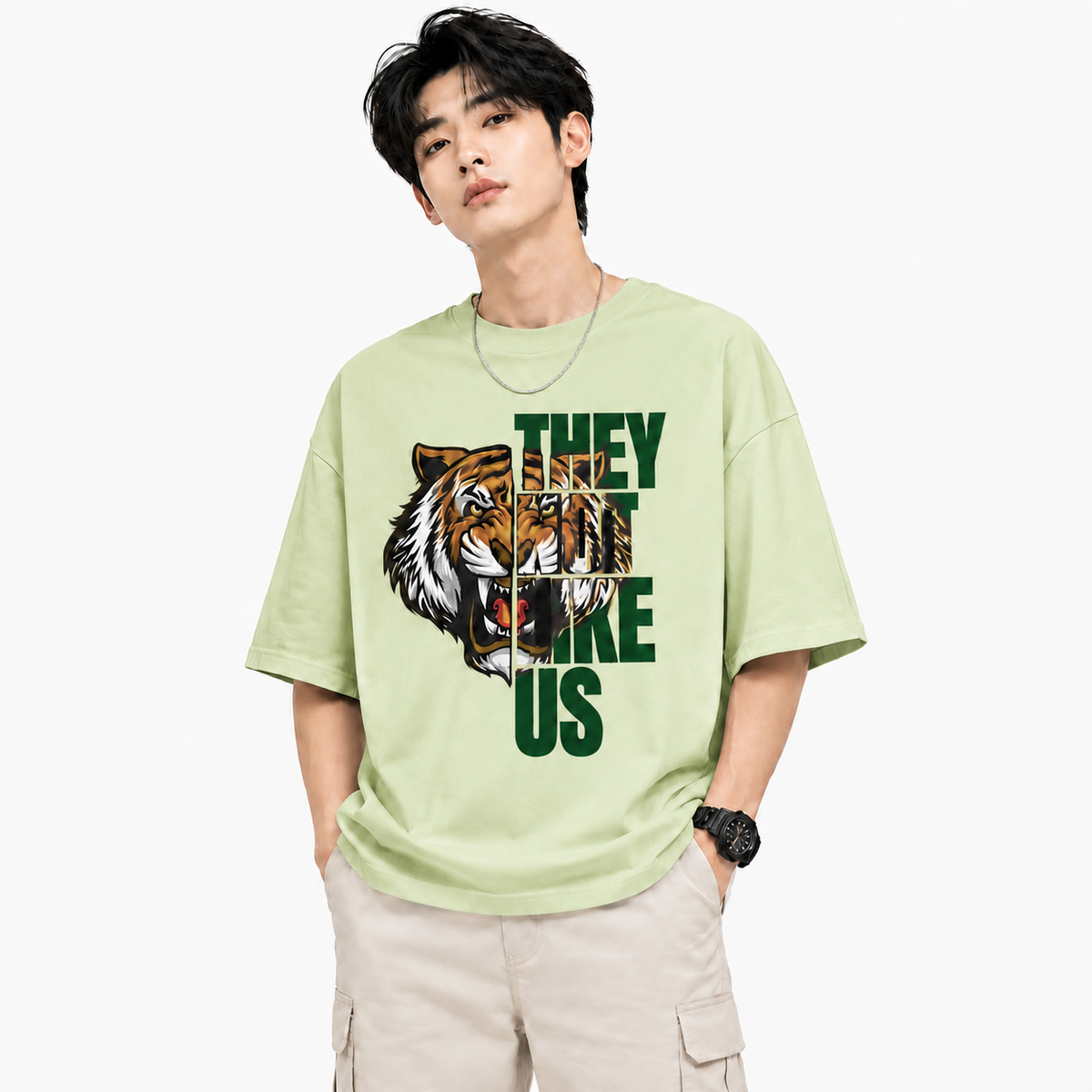 Attitude T-Shirts for Men | Oversized Printed T-Shirt | Wild Life | 100% Cotton T Shirt
