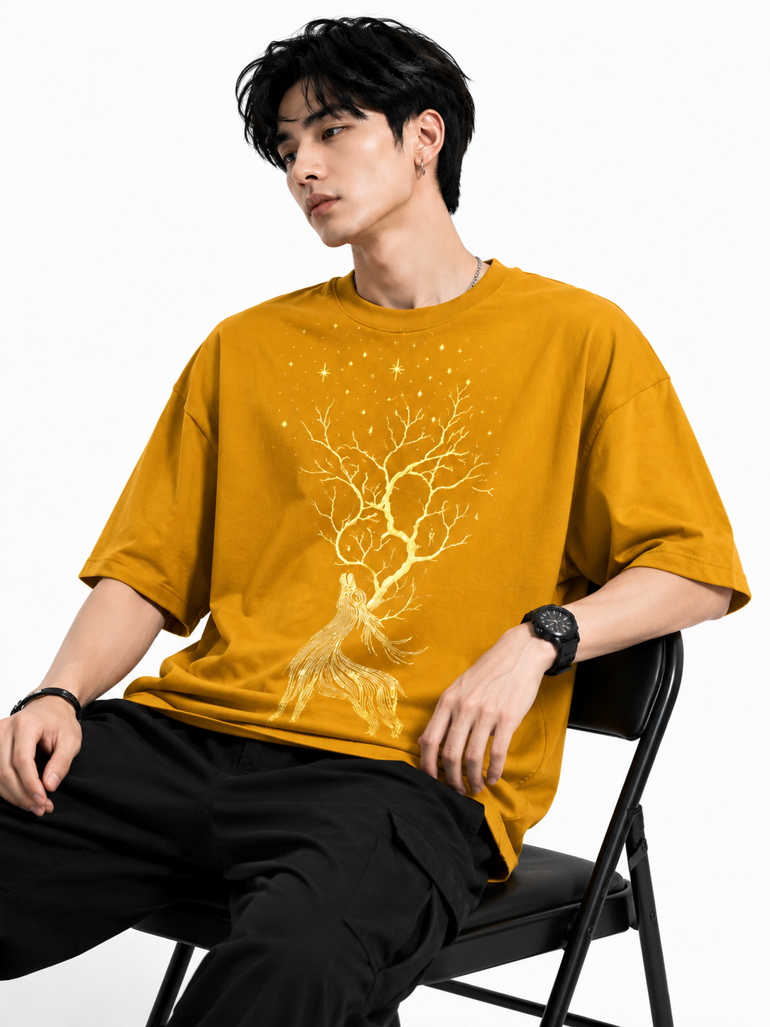 Attitude T-Shirts for Men | Oversized T-Shirt | Wild Life Printed t shirt | 100% Pure Cotton T Shirt