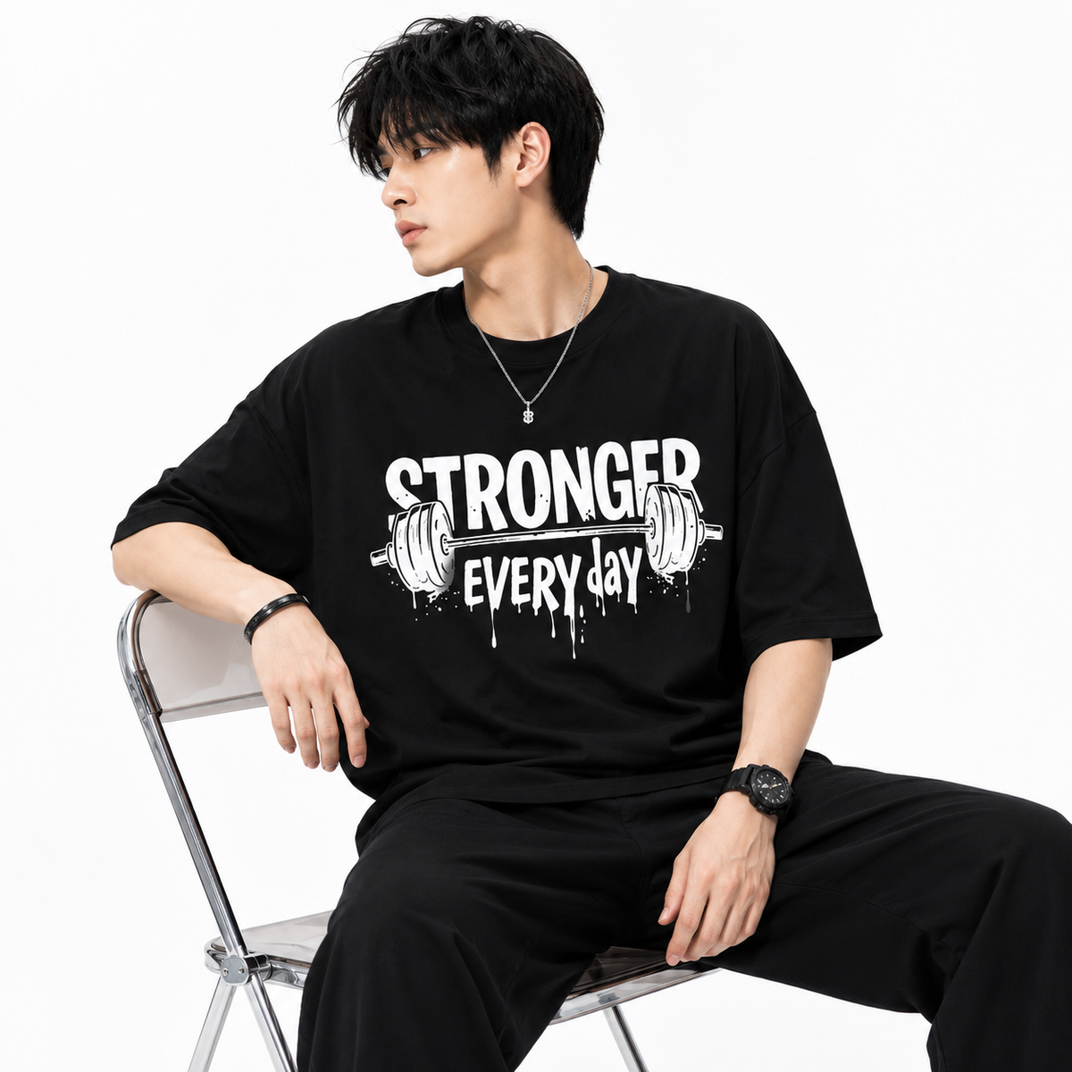 Attitude T-Shirts for Men | Oversized Slogan Printed T-Shirt | Cotton T Shirt For Men