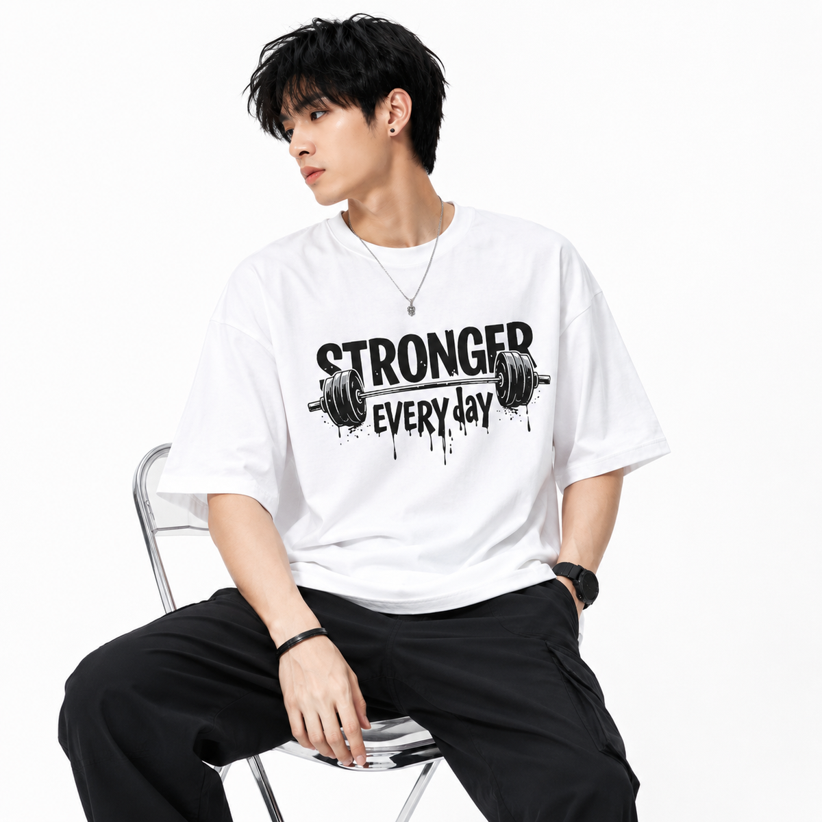 Attitude T-Shirts for Men | Oversized Slogan Printed T-Shirt | Cotton T Shirt For Men