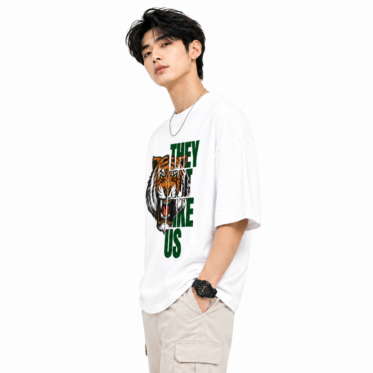 Attitude T-Shirts for Men | Oversized Printed T-Shirt | Wild Life | 100% Cotton T Shirt