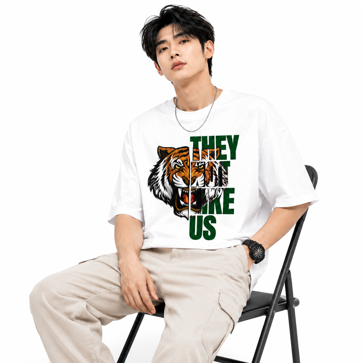 Attitude T-Shirts for Men | Oversized Printed T-Shirt | Wild Life | 100% Cotton T Shirt